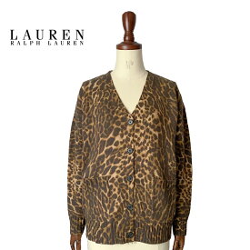 ローレン ラルフローレン レディース レオパード柄 ニット カーディガンLAUREN Ralph Lauren Women's Leopard Knit Cardigan