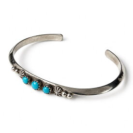 Native American Jewelry NAVAJO"Ella Cowboy"Turquoise Point Silver Bangleインディアンジュエリー ナバホ族 ターコイズ シルバー バングル