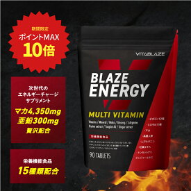 【ポイント最大10倍】 BLAZE ENERGY マルチビタミン & マルチミネラル サプリメント ビタミン 12種 ミネラル 11種 30日分 90粒 亜鉛 マカ 高麗人参 アルギニン VITA BLAZE ビタブレイズ ブレイズエナジー