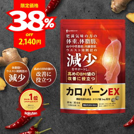 【お買い物マラソン限定MAX50％OFF+ポイント10倍】8/4 20:00～8/11 01：59マデ カロバーンEX 肥満気味の方の体重 体脂肪の減少を助ける 血中中性脂肪 内臓脂肪 ウエスト周囲径 の減少をサポート ダイエット ダイエットサプリ ダイエット サプリ 脂肪燃焼 悩み解決ラボ