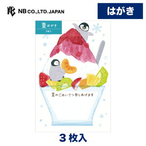 エヌビー社 夏のご挨拶はがきかき氷 ペンギン | 3枚 暑中見舞い 残暑見舞い 郵便番号枠あり 葉書き ハガキ はがき ポストカード ハガキ 和風 盛夏 夏 夏のご挨拶 おしゃれ 御洒落 かわいい 可
