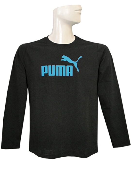 楽天市場】(プーマ) PUMA/長袖Tシャツ/ブラックXターコイズブルー 