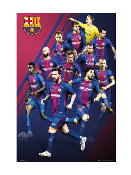 楽天市場 クラブオフィシャルグッズ ポスター バルセロナ プレイヤーズ17 18 Sp1445 ネイバーズスポーツ