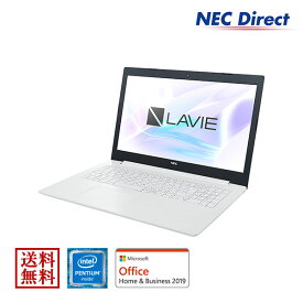 【台数限定タイムセール!10月22日23:59迄】 【送料無料：Web限定モデル】NECノートパソコンLAVIE Direct NS(Pentium搭載・カームホワイト)(Office Home & Business 2019・1年保証）