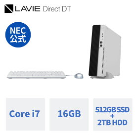 【最大P37倍+最大5千円引きクーポン】【公式】 新品 NEC デスクトップパソコン officeなし LAVIE Direct DT Windows 11 Home Core i7-13700 メモリ 16GB 512GB SSD 2TB HDD DVD 24インチ モニター 1年保証 送料無料 【Norton2】 yxe