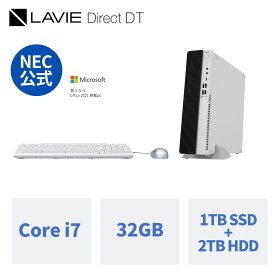 【Norton1】【DEAL10%+最大P17倍】【公式・新品】NEC デスクトップパソコン office付き LAVIE Direct DT Windows 11 Home Core i7-13700 メモリ 32GB 1TB SSD 2TB HDD DVD 24インチ モニター 1年保証 送料無料 yxe