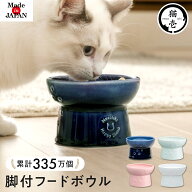 猫壱公式 猫用 脚付フードボウル 日本製 食器 ごはんさら ご飯皿 食べやすいさら 陶器 レンジ 猫 ネコ ね…