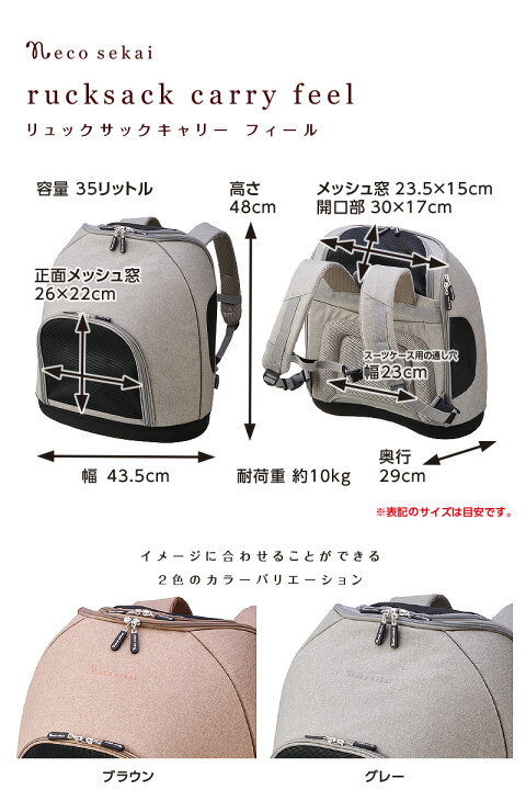 楽天市場】【送料無料】necosekai ネコセカイ リュックサックキャリー 