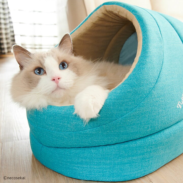 楽天市場 21 夏用 Necosekai ネコセカイ 接触冷感キャットドームベッド 猫用品 オリジナルベッド 猫ベッド キャットベッド ペットベッド ハウス ベット ひんやり 涼しい 夏 サマーベッド インテリア ねこ ネコ Necosekai 楽天市場店