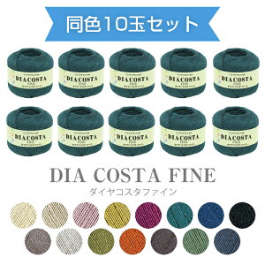 【送料無料】 ダイヤ毛糸 『ダイヤコスタファイン 中細 35g玉巻(約164m)』 同色10玉セット 春夏毛糸 レーヨン アクリル ダイヤモンド毛糸 (取り寄せ品) (メール便不可)