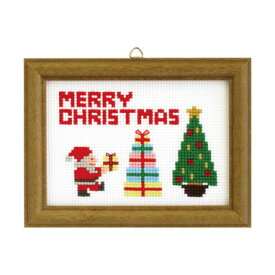 【スーパーSALE! クーポン配布中!】オリムパス 刺しゅう キット クリスマスキット　 サンタ and ツリー　X-88　(取り寄せ品)　(メール便不可)