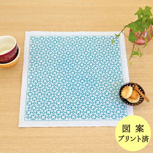オリムパス 刺し子 キット 一目刺しの花ふきん(クロスつなぎ) 34×34cm SK-316 (取り寄せ品) (メール便可)