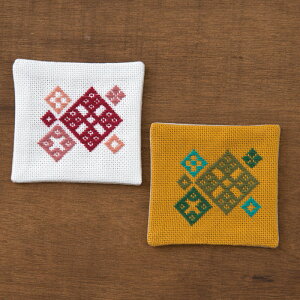 こぎん刺し コースターA こぎん74 (取り寄せ品) (メール便可)