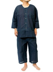 [ワン カラーズ] 甚平 メンズ 大きいサイズ 和柄 パジャマ 上下 しじら織り 無地 ストライプ 涼しい セットアップ