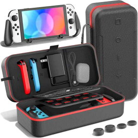 【Switch/Switch有機elモデル対応】Switch ケース Switchグリップ OIVO Switch用キャリーケース 防水 防塵 防汚 耐衝撃 全面保護 大容量 持ち運び便利 Switch本体/Joy-Con/電源アダプタ/20枚ゲームカード/ケ