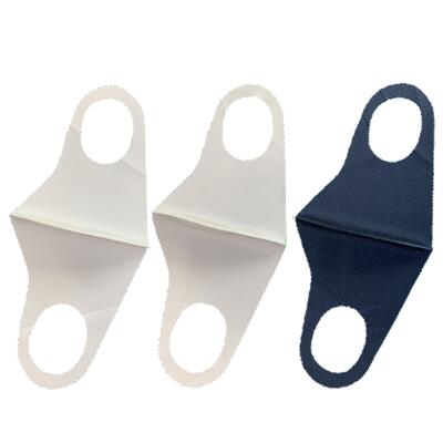ひんやり冷感マスク【立体タイプ】【1枚入り】【カラー:グレー/黒/白】【接触冷感吸水速乾】【伸縮素材】