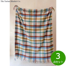 【最大2000円OFFクーポン！マラソン限定！】The Tartan Blanket Co. フルブランケット レインボーヘリンボーンチェック 3点セット【送料無料】