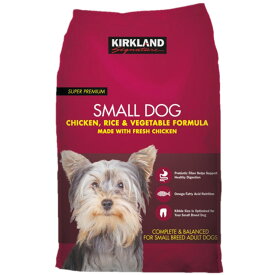カークランドシグネチャー 小型成犬用 9kg Kirkland Signature Small Dog Adult Dry Food 9kg Chicken, Rice,Vegetable チキン、ライス、ベジタブル 小型成犬用総合栄養食 プレバイティクスが健康的な消化に貢献します。 オメガ脂肪酸 9.kg