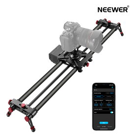 NEEWER 80cm 電動カメラスライダー アプリ無線制御 炭素繊維ドリーレールカメラスライダー ビデオモード、タイムラプス写真、水平、トラッキング、120°パノラマ撮影（ER1-80）