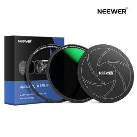 NEEWER 磁気レンズフィルター NDフィルター 10-ストップ減光　ND1000フィルター+アダプターリング+レンズフィルターキャップ 42層コーティング/超薄型/スクラッチ耐性 HD光学ガラス