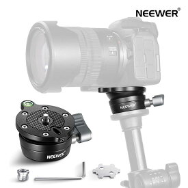 NEEWER 三脚レベリングベース (直径50mm) カメラレベラー バブルレベル アルミニウム調整プレート 1/4"と3/8"取り付けネジ付き Canon Nikon Sony DSLRカメラやビデオカメラに対応 GM11