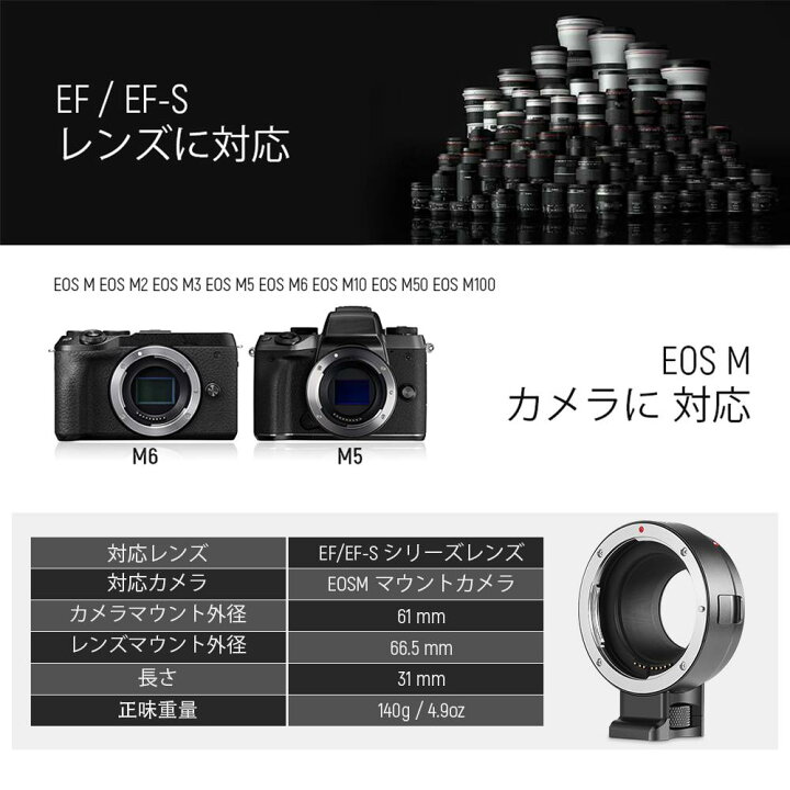 楽天市場】【P10倍+500円クーポン ☆楽天1位獲得！】NEEWER EF-EOS M  