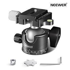 NEEWER ロープロファイル雲台 自由雲台 36mm カメラ三脚ボールヘッド アルカ1/4インチクイックリリースプレートに対応 三脚一脚スライダーDSLRカメラカムコーダーに適用 -GM36