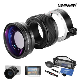 NEEWER 2 in 1 18mm HD 広角&10x マクロレンズ　Sony ZV1カメラ対応 エクステンションチューブ/バヨネットマウントレンズアダプター/スクリーンプロテクター/カメラクリーニングキット付き