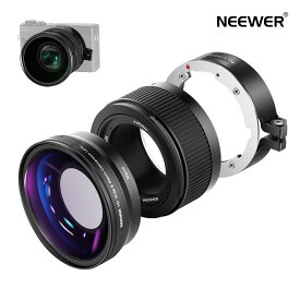 NEEWER 2-in-1 18mm HD広角 & 10倍マクロレンズ Canon G7X Mark III カメラに対応 エクステンションチューブ+バヨネットマウントレンズアダプター+クリーニングクロス付