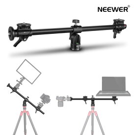 NEEWER 76cm 水平三脚中心軸 3/8インチネジ付き アルミニウム合金 360°回転可能 180°垂直調整可能 三脚延長ブームアーム カメラマクロ オーバーヘッド写真に適用 (耐荷重11ポンド/5kg)