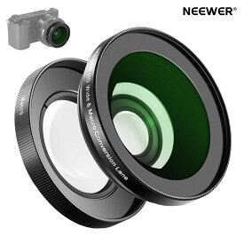 【P10倍+10%引クーポン】NEEWER 40.5mm HD広角レンズ ZV-1F ZV-E10 A5000 A6000に対応 2in1 18mm広角&10xマクロ追加レンズ 延長チューブ付き バヨネットマウントレンズアダプター (LS-30、ブラック)