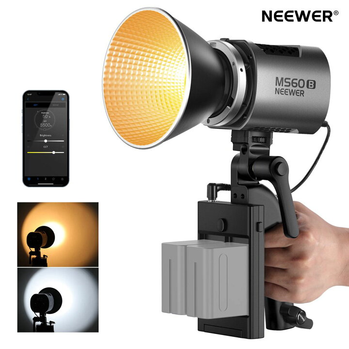 楽天市場】NEEWER MS60B LEDビデオライト 定常光ライト 2.4G/APP制御 