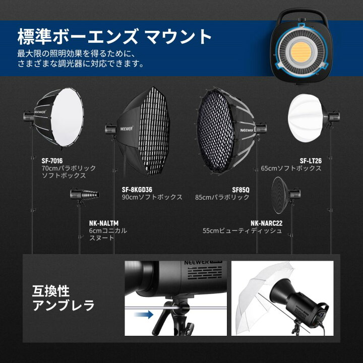 楽天市場】【☆楽天1位獲得！】NEEWER CB60B 70W LEDビデオライト 2.4 
