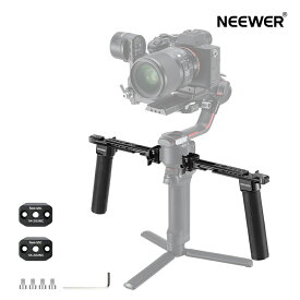 【★楽天1位獲得！】NEEWER デュアルハンドグリップ DJI RS5 RS4 RS4 Pro RS3 RS3 Pro RS2 RSC2 Ronin S SCジンバルに対応 組み立て式デュアルハンドルセット ミニNATOレール2 本 クイックリリース NATOクランプ 1/4"&3/8"ネジ付き GA006