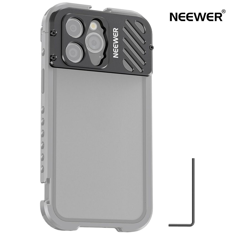 NEEWER レンズバックプレート iPhone 14 Pro Max用NEEWER PA011スマホケージに対応 アルミニウム製外部レンズマウント 17mmスレッド Mレンズマウント付き 広角撮影に影響なし PA019