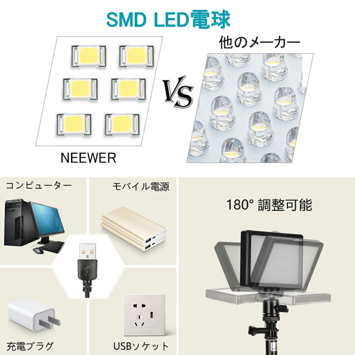 楽天市場】【☆楽天1位獲得！】NEEWER 2パック USBビデオライト 撮影 