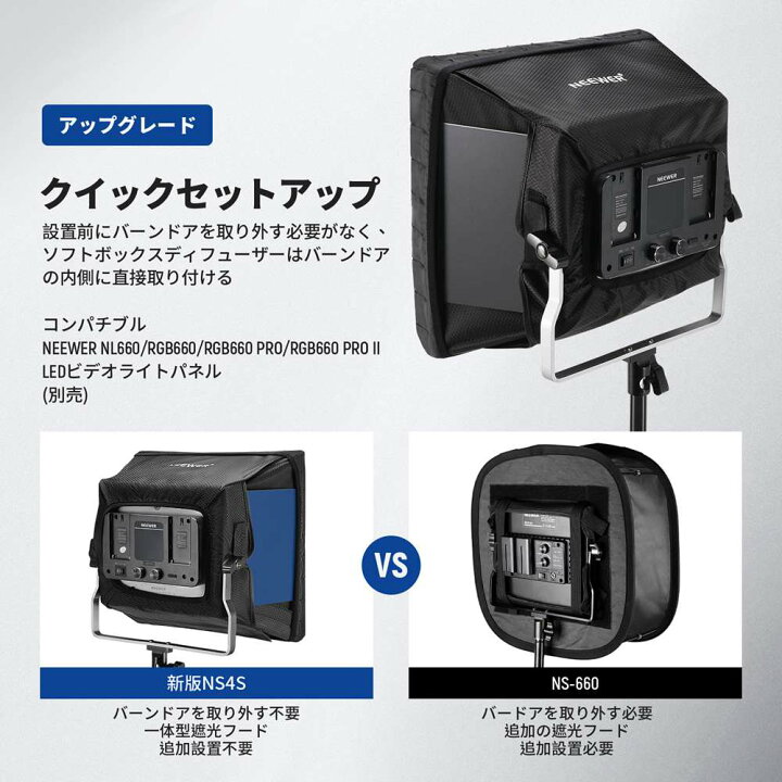 楽天市場】NEEWER 新版ソフトボックスディフューザー NL660 RGB660 PRO 