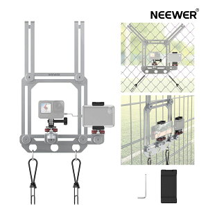 【P10倍アップ中】NEEWER スマホフェンスマウント スマホホルダー付き ゲームチェンジャーマウント 衝撃吸収野球テニスコートチェーンリンク Mevo Star アクションカメラ GoPro Insta360 DJI iPhoneに