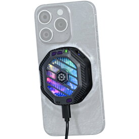 NEEWER 磁気式スマホクーラー 冷却ファン ヒートシンク マグネット式 スマホクーラー磁気ワイヤレス充電器 RGB照明付き 電話ゲームライブストリーミング用 3レベル急速冷却ファン iPhone 15 Pro Max Samsung S24 Ultraに対応 PA060