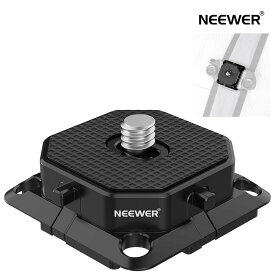 NEEWER 38mm クイックリリースプレート 4つの角型Arca型QRカメラマウントと4つの安全ピン付き 1/4インチネジ付き三脚マウントアダプター Peak Design Capture V3カメラクリップに対応 三脚ヘッドからショルダーストラップへの素早く切り替え