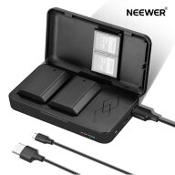 NEEWER NP-FZ100交換用バッテリーと充電器セット、2280mAhバッテリー2個パックとUSBデュアルチャンネル充…