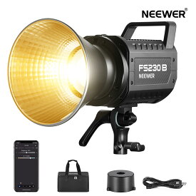 【P10倍UP中!】NEEWER FS230B LED ビデオライト 2.4G/APP制御 COBライト 連続照明ライト Bowensマウント付き 230W バイカラー COB 静音 4つPWM調光タイプ 110000lux/m 2700K-6500K CRI 97+ 12シーン スタジオ/ビデオ録画用