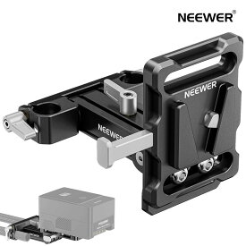 NEEWER ミニ Vマウントバッテリープレート 15mm LWS ロッドクランプ付き 180°チルト可倒式L型Vロック電池プレート クイックリリースボタン付き SmallRig ショルダーリグ FXLION Nanoに対応 PS007