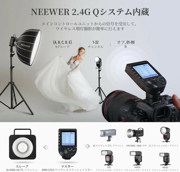 楽天市場】【P10倍UP中!】NEEWER Q4 400Ws フラッシュストロボ 屋外 