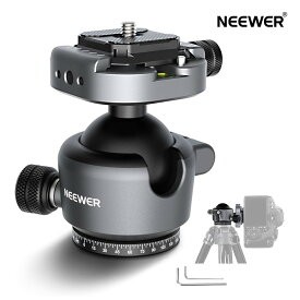 NEEWER ボール雲台 低重心ボールヘッド 自由雲台 三脚雲台 360°回転 & 90°傾斜 40mm金属パノラマカメラマウントアダプター＆1/4"Arca型QRプレート付き Peak Design Capture Camera Clipに対応 最大荷重5kg GM41