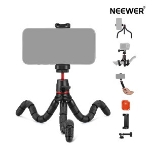 NEEWER BASICS スマホ三脚 三脚スタンド フレキシブル三脚 くねくね三脚 カメラ三脚 ミニ三脚 卓上三脚 リモコン アクションカメラマウントアダプター スマホホルダー iPhone DSLRカメラに対応 Vlog
