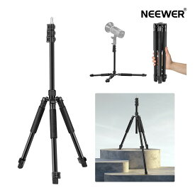 NEEWER 写真撮影用ライトスタンド 1.5-6.4フィート/47-195cm アルミ製リバーシブルスタジオ照明三脚 ポータブルスマホビデオスタンド 1/4インチネジ付き ストロボライトカメラソフトボックス用 4.4ポンド/2kg耐荷重 ST195