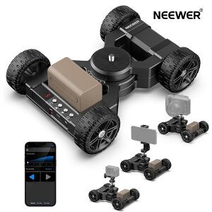 NEEWER 電動カメラドリー カメラスライダードリー アプリ制御 5時間稼働 デュアルモーター ボールヘッド/スマホホルダー/アクションカメラマウント付き GoPro iPhone Android サムスンスマホ/DSLRカ