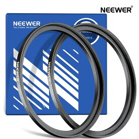 【P10倍+5%OFF券】NEEWER ステップアップリング 2点セット 超薄型 アルミ合金製 アダプターリング フィルター径変換アダプター 1枚クリーニングクロス付属