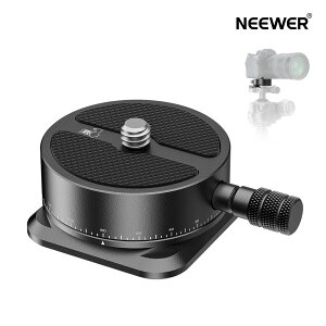 NEEWER パノラマクイックリリースプレート 360°スケールパンヘッド/Arca型ベース&1/4"ネジ付き 三脚雲台カメラベース DSLRカメラ/ビデオカメラ/三脚/一脚/スライダー用 最大荷重5kg QRP-6